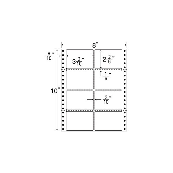 東洋印刷 ナナフォーム タックフォームラベル 白 8面 1箱 MM8DS（直送品）