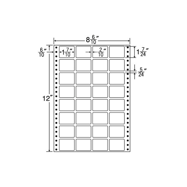 東洋印刷 ナナフォーム タックフォームラベル 白 32面 1箱=500折(16000枚) MM8J（直送品）