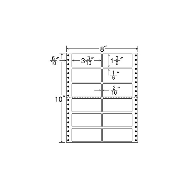 東洋印刷 ナナフォーム タックフォームラベル 白 12面 1箱=500折(6000枚) MM8P（直送品）