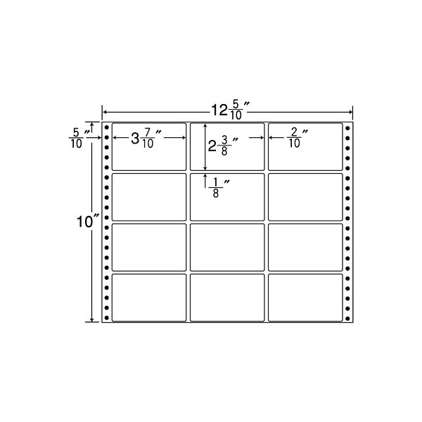 東洋印刷 ナナフォーム タックフォームラベル 白 12面 1箱 MT12K（直送品）