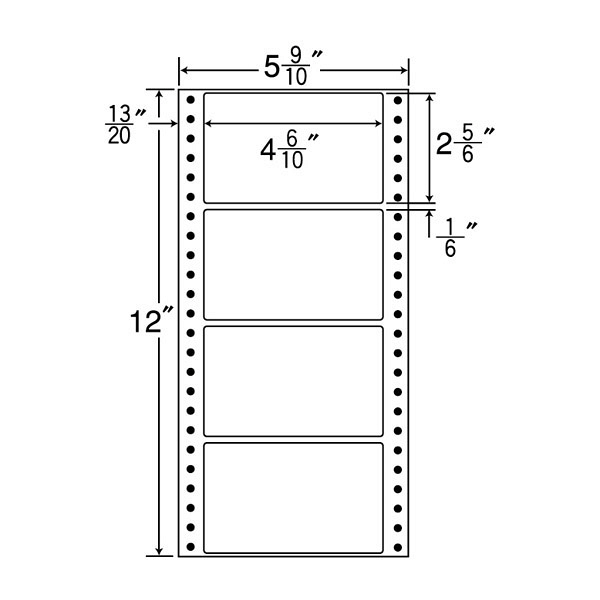 東洋印刷 ナナフォーム タックフォームラベル 白 4面 1箱=1000折(500折×2)(4000枚) MT5B（直送品）