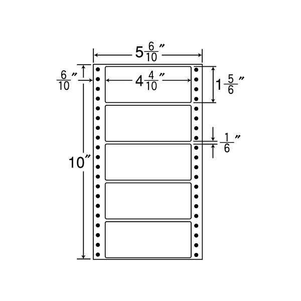 東洋印刷 ナナフォーム タックフォームラベル 白 5面 1箱=1000折(500折×2)(5000枚) MT5E（直送品）