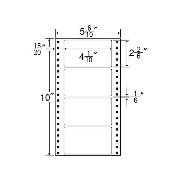 東洋印刷 ナナフォーム タックフォームラベル 白 4面 1箱=1000折(500折×2)(4000枚) MT5F（直送品）