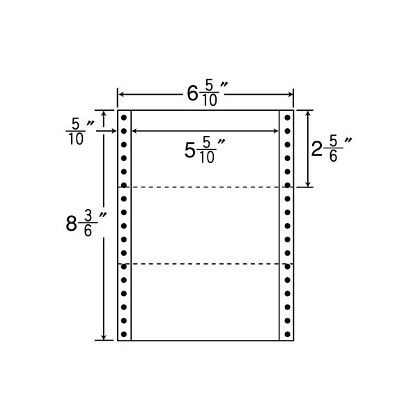 東洋印刷 ナナフォーム タックフォームラベル 白 3面 1箱=1000折(500折×2)(3000枚) MT6T（直送品）