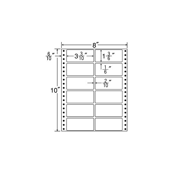 東洋印刷 ナナフォーム タックフォームラベル 白 12面 1箱 MT8CS（直送品）