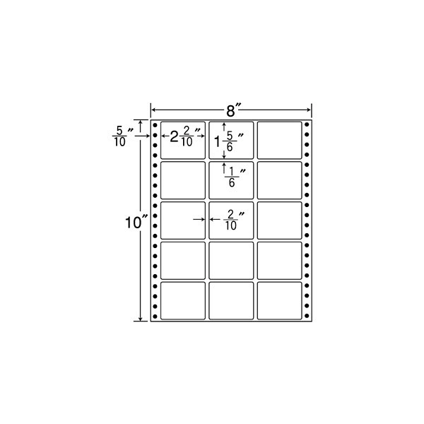 東洋印刷 ナナフォーム タックフォームラベル 白 15面 1箱=500折(7500枚) MT8V（直送品）