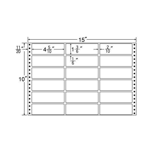 東洋印刷 ナナフォーム タックフォームラベル 白 18面 1箱 MX15F（直送品）