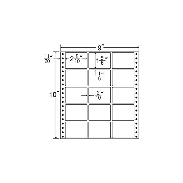 東洋印刷 ナナフォーム タックフォームラベル 白 15面 1箱=500折(7500枚) MX9R（直送品）