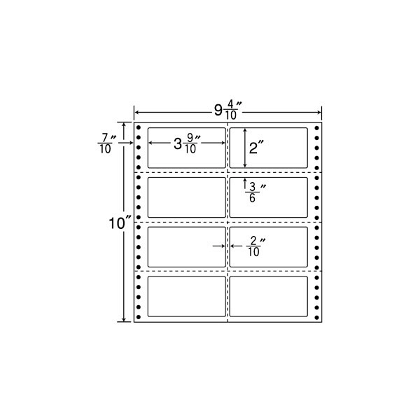 東洋印刷 ナナフォーム タックフォームラベル 白 8面 1箱=500折(4000枚) MX9U（直送品）