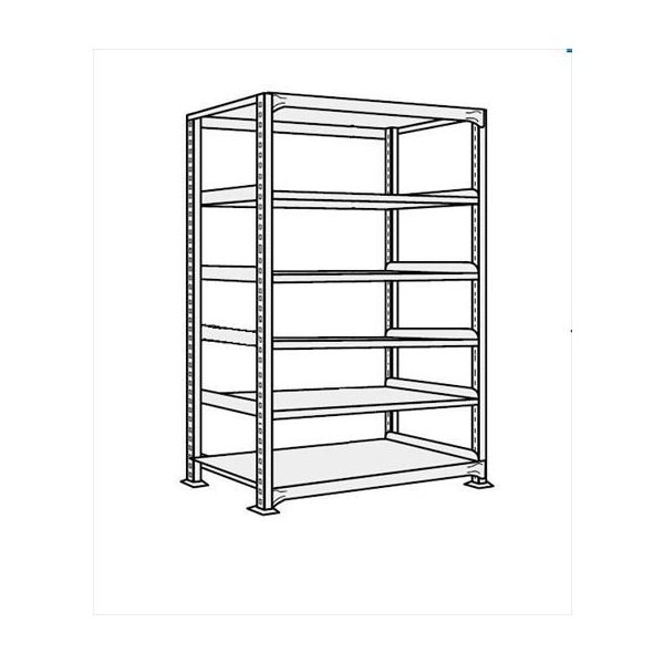 サカエ 中軽量棚NEW型 200kg/段 単体 W1200×D450×H2100mm 6段 アイボリー NEWー2326 NEW-2326 1個（直送品）