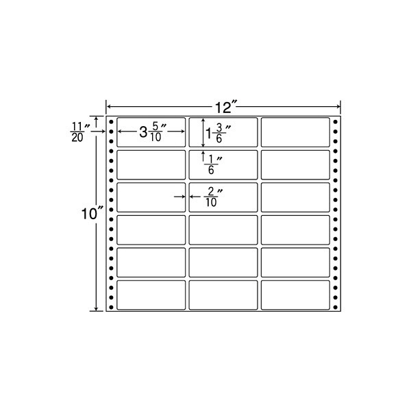 東洋印刷 ナナフォーム タックフォームラベル 白 18面 1箱=500折(9000枚) M12W（直送品）