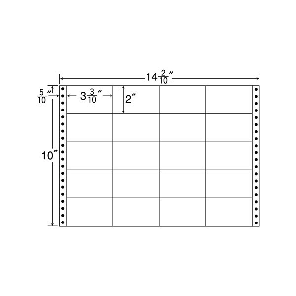 東洋印刷 ナナフォーム タックフォームラベル 白 20面 1箱=500折(10000枚) M14D（直送品）