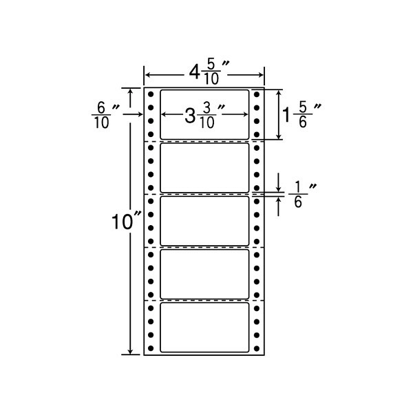 東洋印刷 ナナフォーム タックフォームラベル 白 5面 1箱=1000折(500折×2)(5000枚) MM4R（直送品）