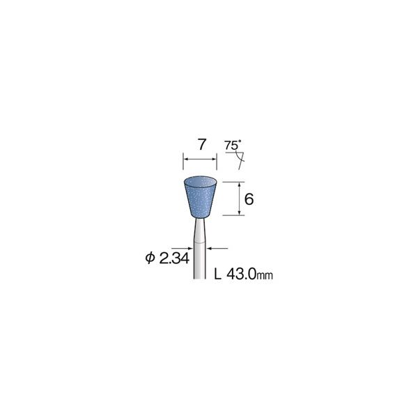 ミニター ブルー砥石 WA #120 φ7 CA1038 1袋(10本)（直送品）