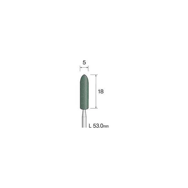 ミニター グリーン砥石 GC #120 φ5 CA1082 1袋(10本)（直送品）