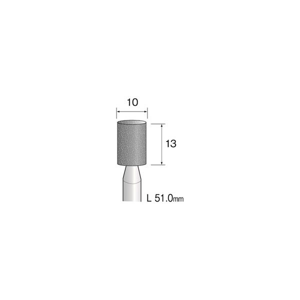ミニター グレー砥石 A/WA #60 φ10 CA6143 1袋(10本)（直送品）