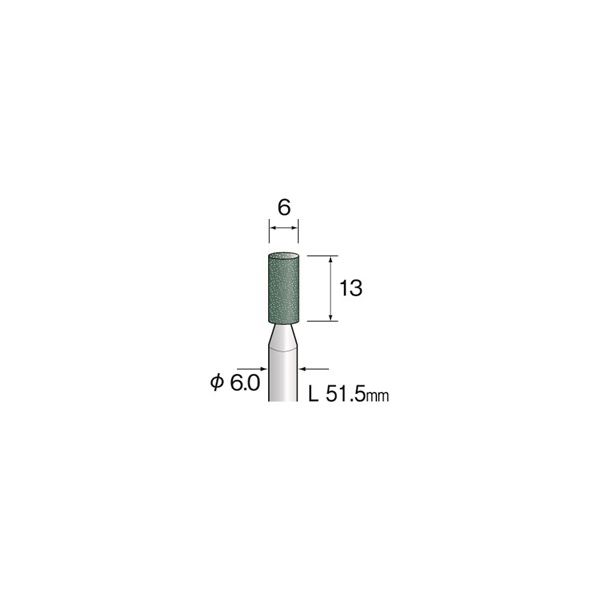 ミニター グリーン砥石 GC #80 φ6 CA6411 1袋(10本)（直送品）