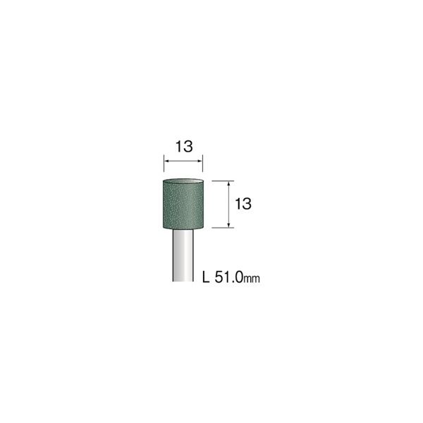 ミニター グリーン砥石 GC #80 φ13 CA6414 1袋(10本)（直送品）