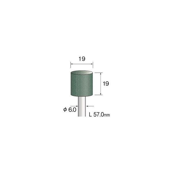 ミニター グリーン砥石 GC #80 φ19 CA6416 1袋(10本)（直送品）