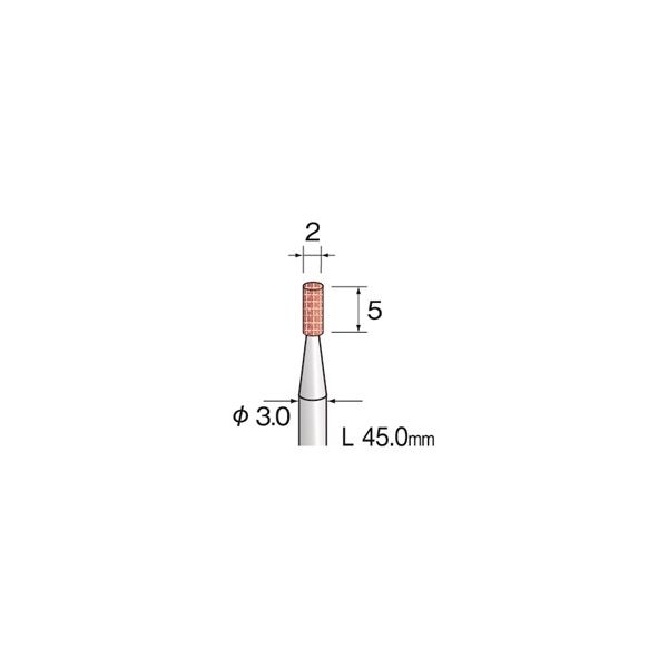 ミニター 研削用ゴム砥石 WA ミディアム #120 φ2 DB2012 1袋(10本)（直送品）