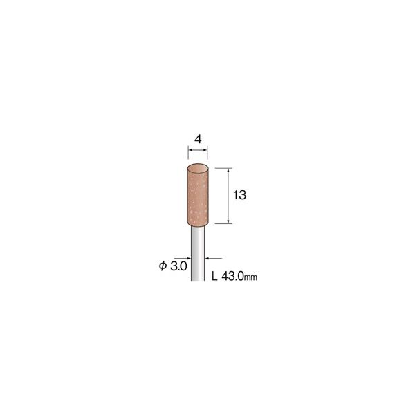 ミニター 研削用ゴム砥石 WA ハード #80 φ4 DB2201 1袋(10本)（直送品）