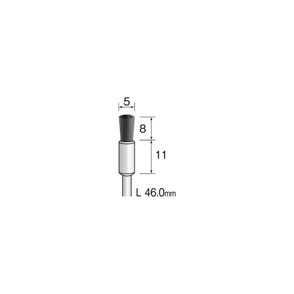 ミニター 毛ブラシ エンド 豚毛 ハード φ5 FC1502 1袋(10個)（直送品）