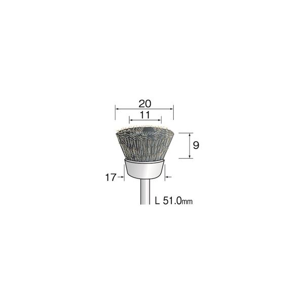 ミニター 金属ブラシ カップ スチール φ20 FC4313 1袋(3個)（直送品）