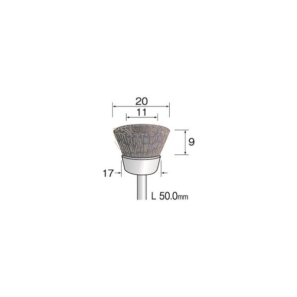 ミニター 金属ブラシ カップ ステンレス φ20 FC4373 1袋(3個)（直送品）