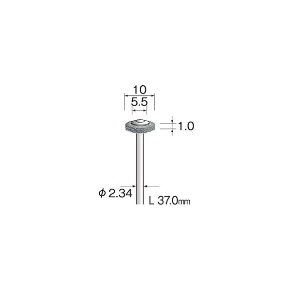 ミニター 金属ブラシ ホイール ステンレス φ10 FC5201 1袋(10本)（直送品）