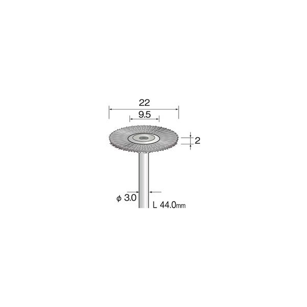 ミニター 非磁性ステンレスブラシ ホイール φ22 FD1201 1袋(3個)（直送品）