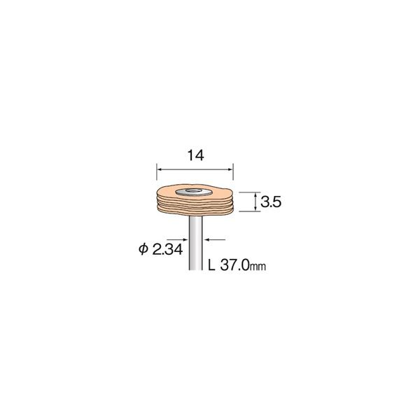 ミニター 積層バフ コットン φ14 GA4301 1袋(10個)（直送品）