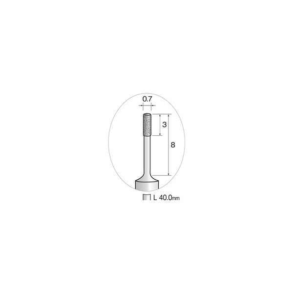 ミニター 精密電着ダイヤモンドバー 超硬軸 #230 φ0.7 JA1009 1本（直送品）