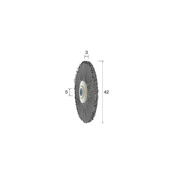 ミニター ブラシホイール 豚毛 ハード φ42 NA5001 1パック(5個)（直送品）