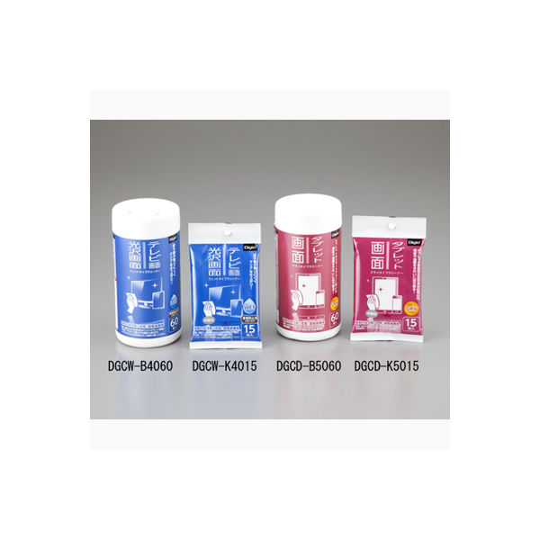 クリーニングティッシュ 超極細繊維不織布 DGCWーB4060 140×130mm 60枚入り 1セット(300枚:60枚×5個)（直送品）