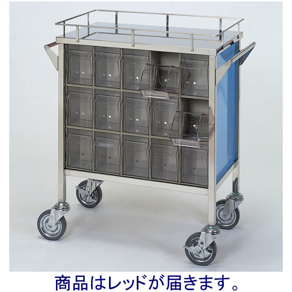 三和製作所　（30人用）　前傾型ボックス式　レッド　与薬車　254508　（直送品）