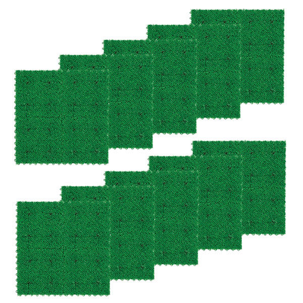 テラモト　人工芝　ユニットターフα　600×600　グリーン　（1箱10枚入）　（直送品）