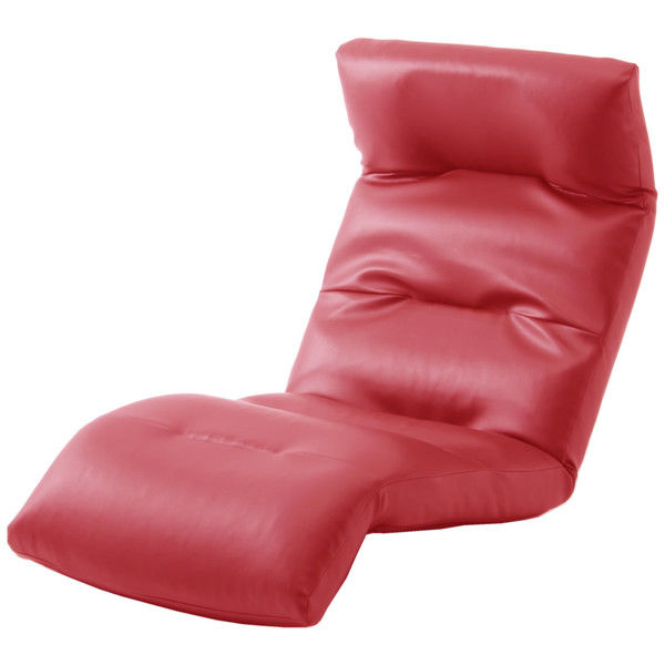 セルタン　座椅子　和楽の雲　下タイプ　幅540×奥行930～1380×高さ120～700mm　PVCレッド　（直送品）
