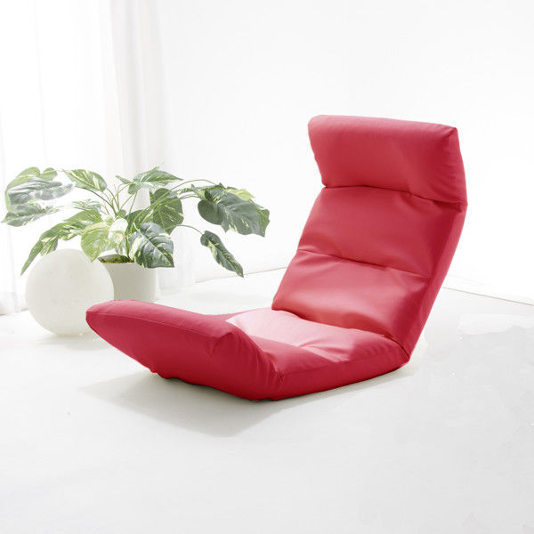 セルタン　座椅子　和楽の雲　上タイプ　幅540×奥行730～1380×高さ120～700mm　PVCレッド　（直送品）