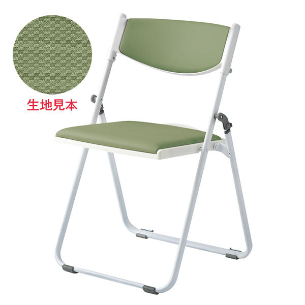 オカムラ 折り畳み椅子 ホワイトフレームLY90CZPB76 グリーン 折り畳み椅子 LY90CZ-PB76 1脚（直送品）