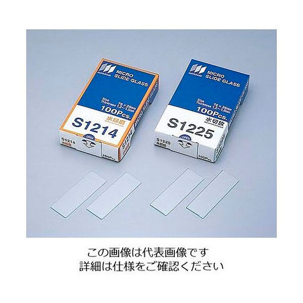 松浪硝子工業 水スライドグラス　プレクリン切放　１００枚入 S7224 1セット(500枚：100枚×5箱) 2-155-02