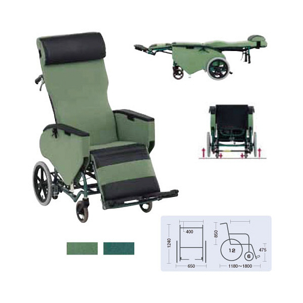 松永製作所 フルリクライニング&ティルト車いすエリーゼ FR-31TR（B-16ビニールレザー） 1台 20-5795-00-02（直送品）