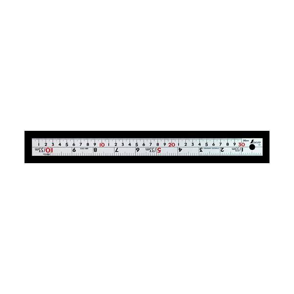 シンワ測定 直尺 シルバー 併用目盛 W左基点 cm表示 30cm 13203 1箱（10本入）（直送品）