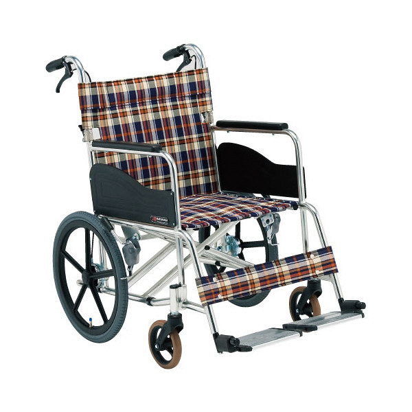 松永製作所 車いす（介助・アルミ）背折れ・ワイド AR-380 1台 24-2542-01-02（直送品）