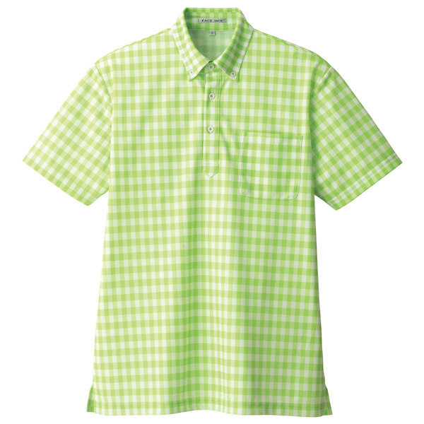 ボンマックス チェックプリントポロシャツ（半袖） 男女兼用 グリーン SS FB4523U（直送品）