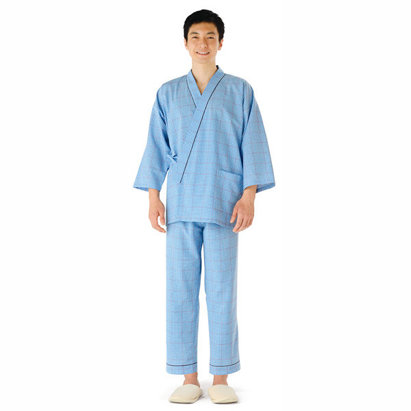 KAZEN 患者衣（スラックス） 男女兼用 ブルー 3L 286-71（直送品）
