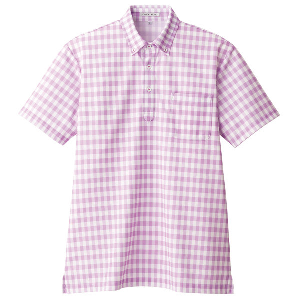 ボンマックス チェックプリントポロシャツ（半袖） 男女兼用 ラベンダー SS FB4523U（直送品）