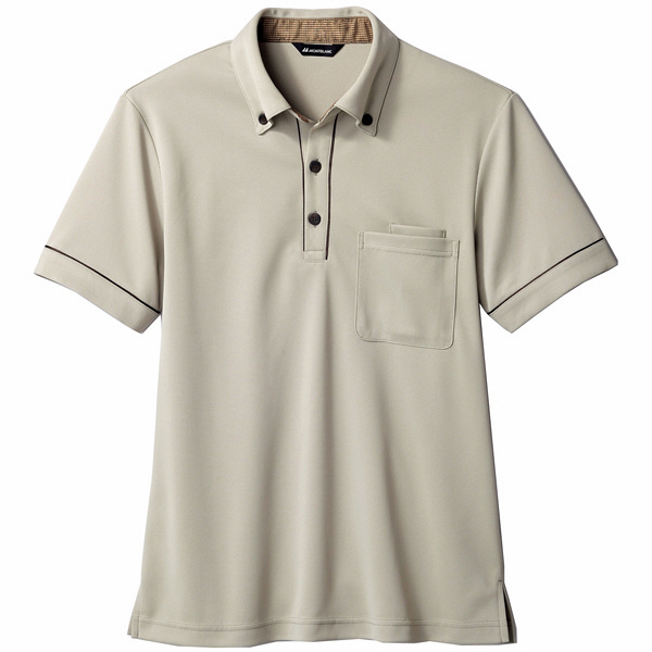 住商モンブラン ニットシャツ（男女兼用） ベージュ/ブラウン 3L 32-5007（直送品）