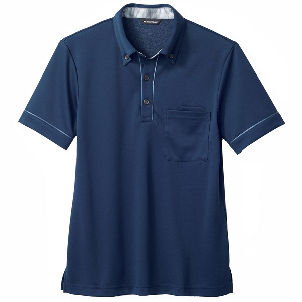住商モンブラン ニットシャツ（男女兼用） ネイビー/ブルー L 32-5009（直送品）