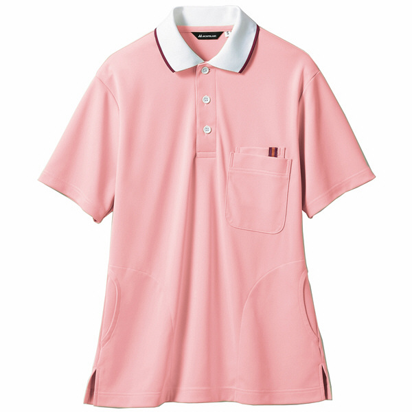 住商モンブラン ポロシャツ（男女兼用） ピンク/白 3L 32-5032（直送品）