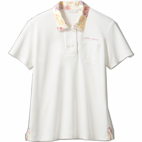 住商モンブラン レディスニットシャツ オフ白×アメリピンク S LW202-12（直送品）